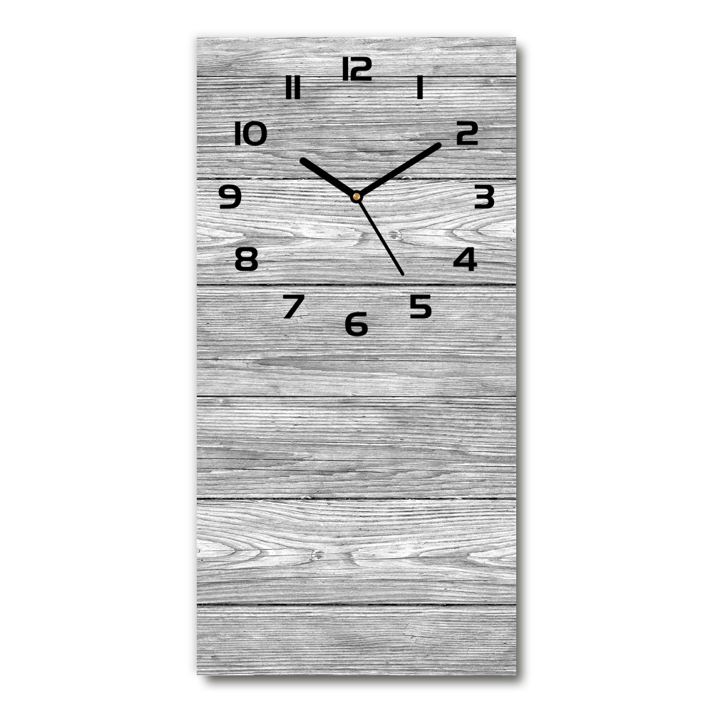 Vertical rectangular wall clock Wooden background