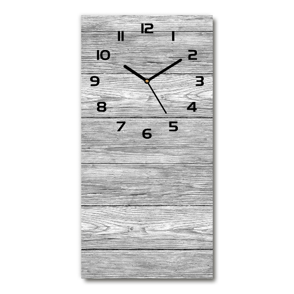 Vertical rectangular wall clock Wooden background