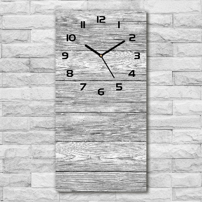 Vertical rectangular wall clock Wooden background