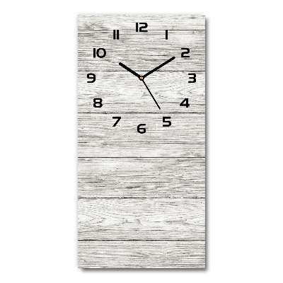 Vertical rectangular wall clock Wooden background