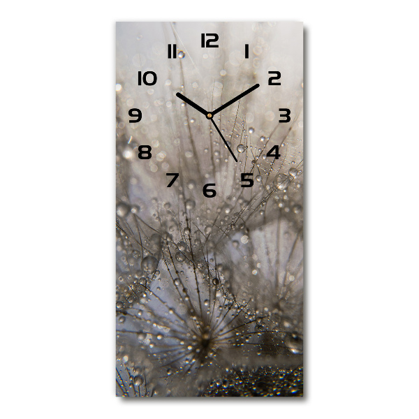 Vertical wall clock Dandelion seeds