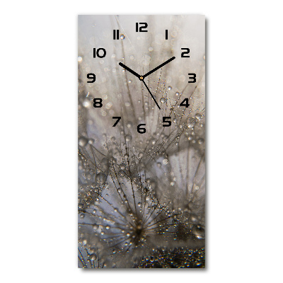 Vertical wall clock Dandelion seeds