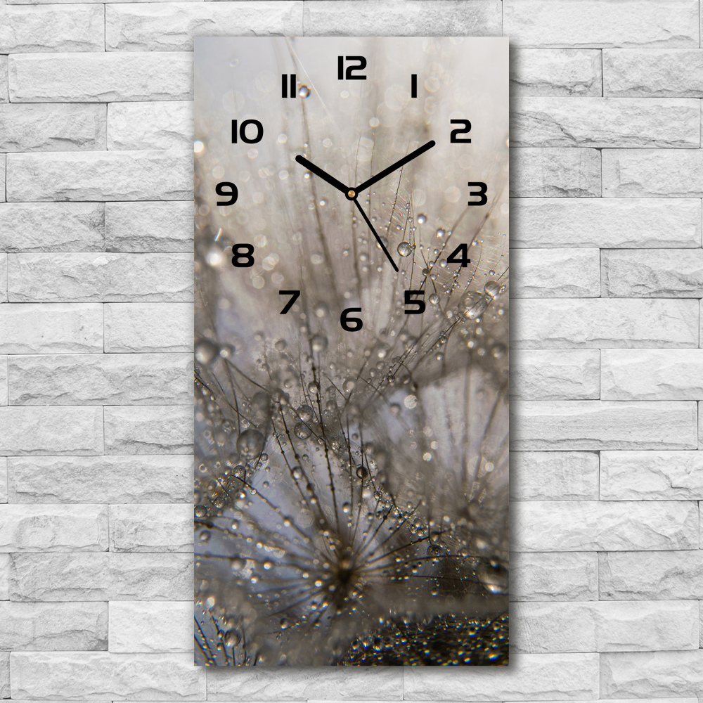 Vertical wall clock Dandelion seeds