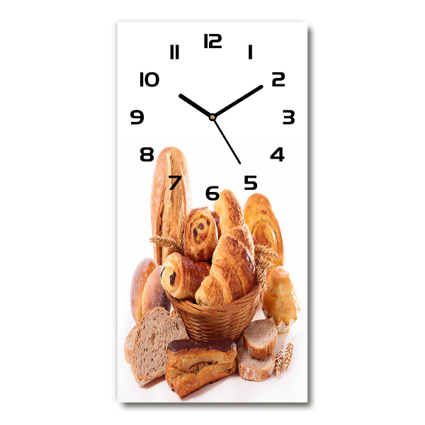 Vertical wall clock Bread in the basket