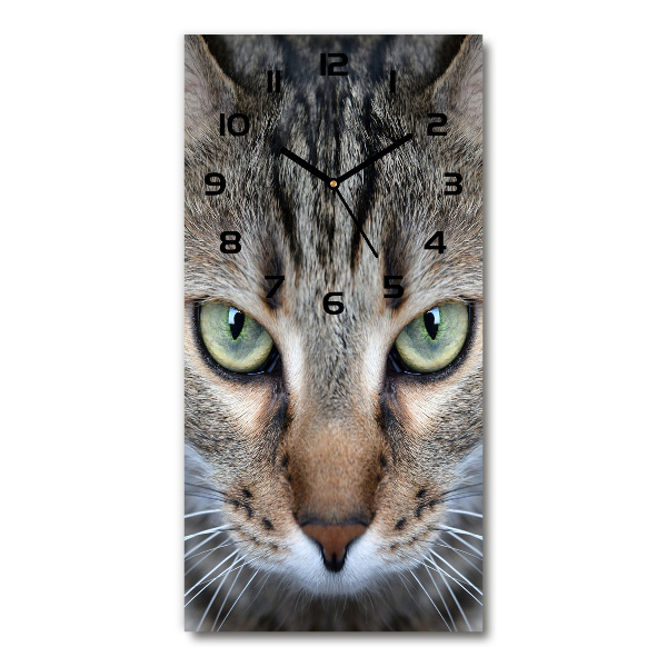 Modern vertical wall clock Cat's eyes