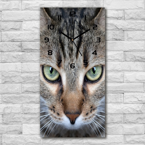 Modern vertical wall clock Cat's eyes