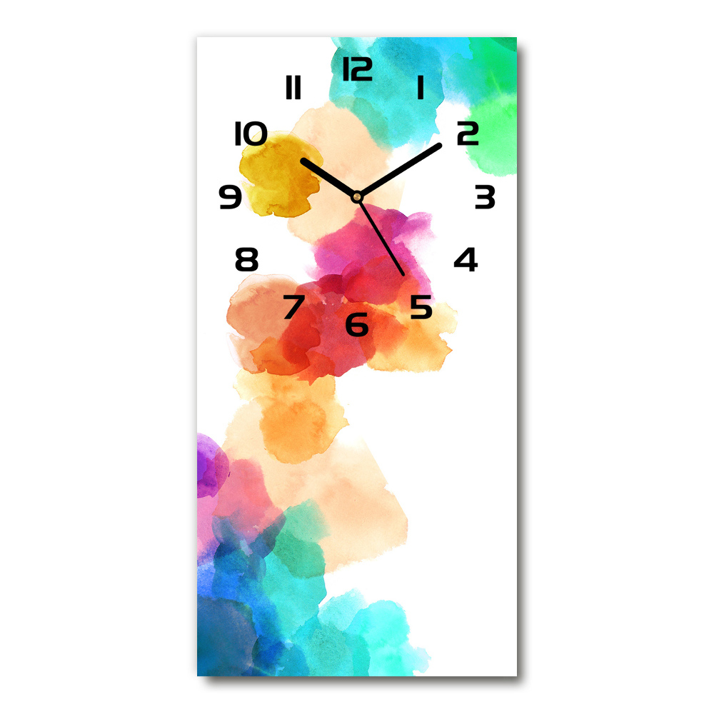 Modern vertical wall clock Colorful spots