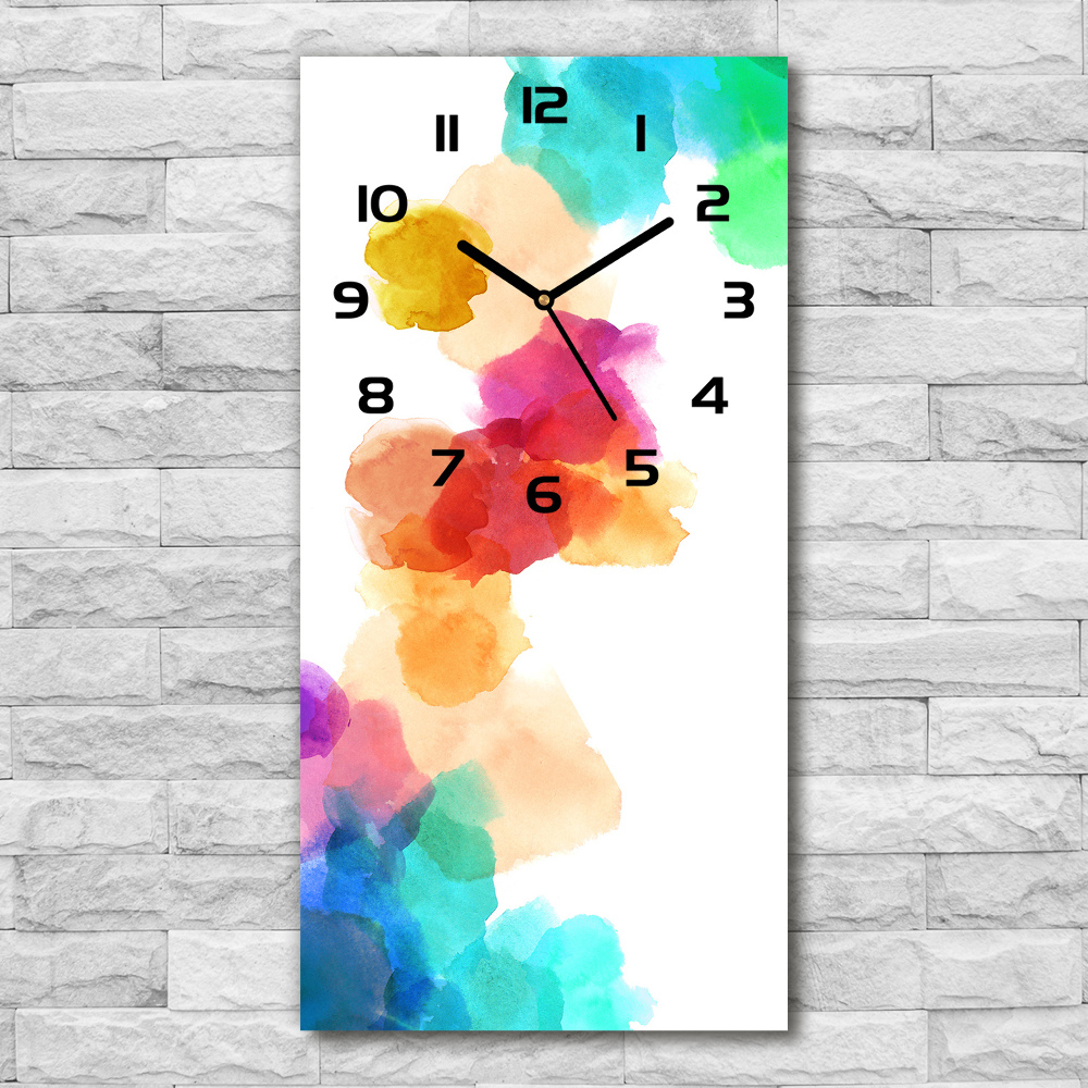 Modern vertical wall clock Colorful spots