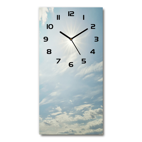 Vertical wall clock The sun in the sky