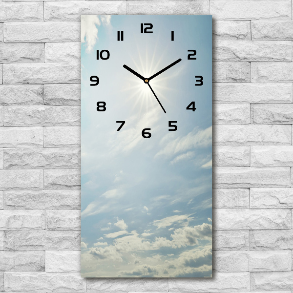 Vertical wall clock The sun in the sky