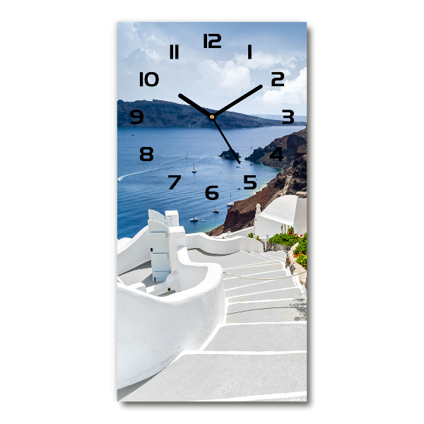 Modern vertical wall clock Santorini Greece