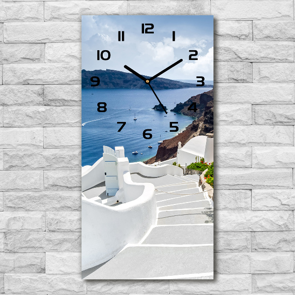 Modern vertical wall clock Santorini Greece