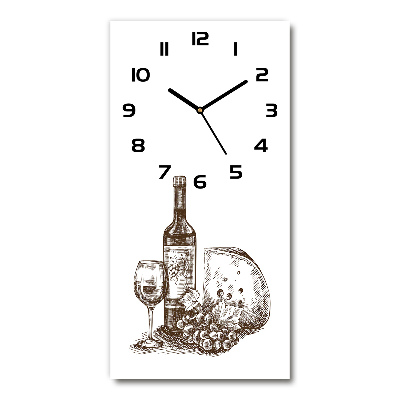 Vertical rectangular wall clock Wine and snacks