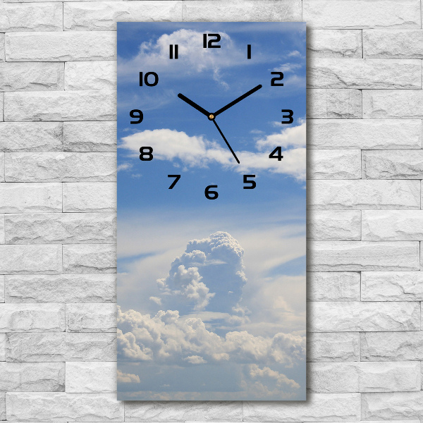 Vertical wall clock Clouds in the sky