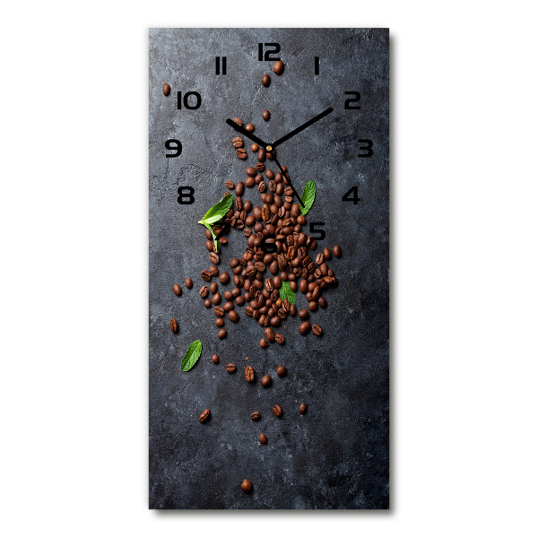 Vertical rectangular wall clock Coffee beans