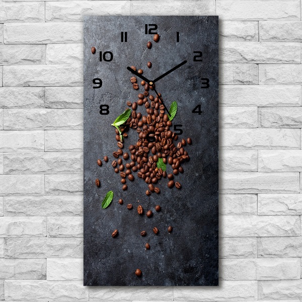 Vertical rectangular wall clock Coffee beans