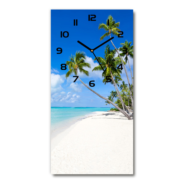 Vertical wall clock Tropical beach