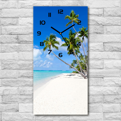 Vertical wall clock Tropical beach