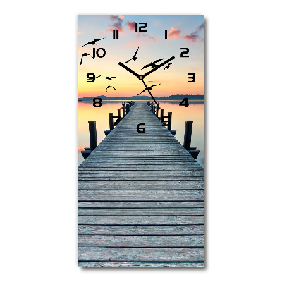 Modern vertical wall clock Wooden pier