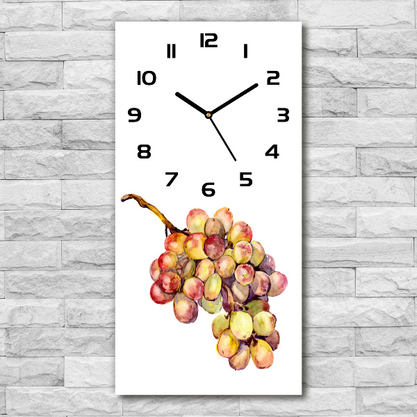 Modern vertical wall clock Grapes