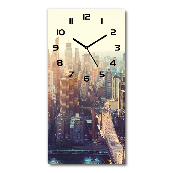 Modern vertical wall clock New York Bird Lot