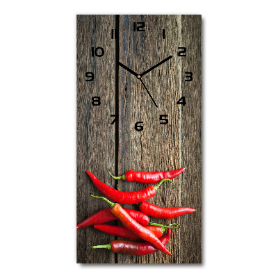 Modern vertical wall clock Chilli peppers