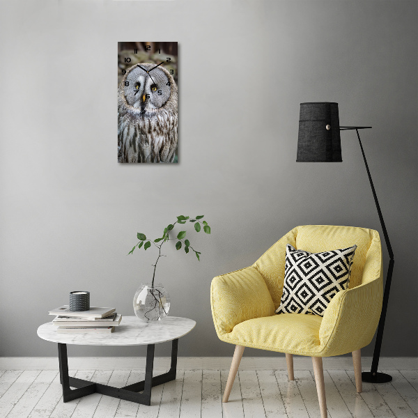 Modern vertical wall clock Owl