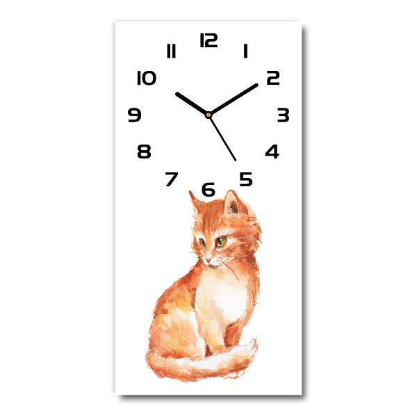 Modern vertical wall clock Red Cat