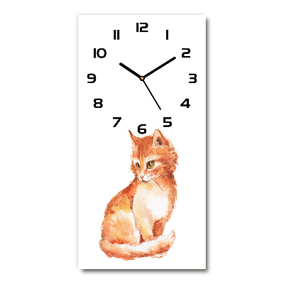 Modern vertical wall clock Red Cat