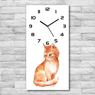 Modern vertical wall clock Red Cat