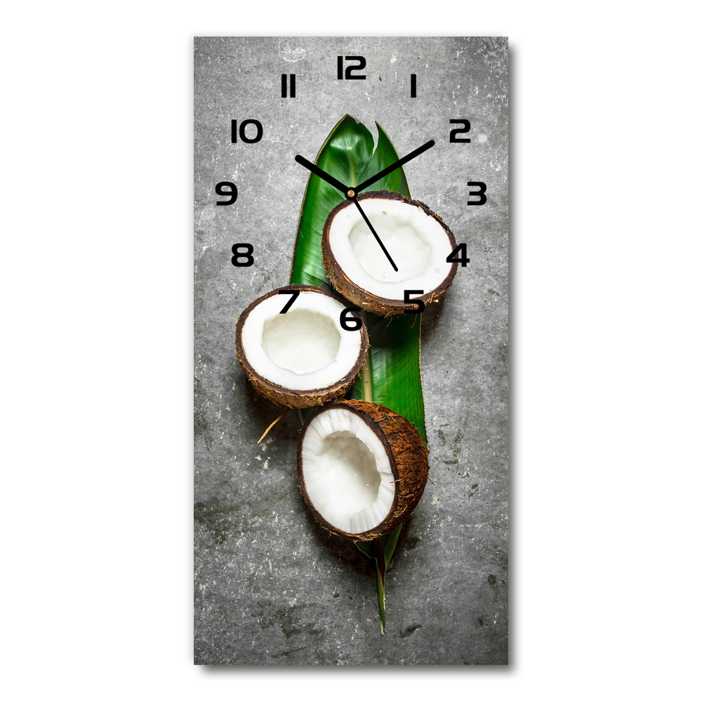 Vertical wall clock Coconut on the leaf