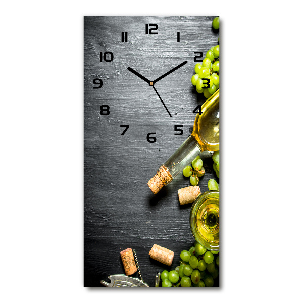 Modern vertical wall clock Grapes and wine