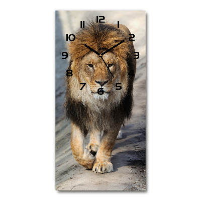 Modern vertical wall clock Lion