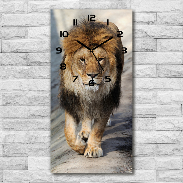 Modern vertical wall clock Lion