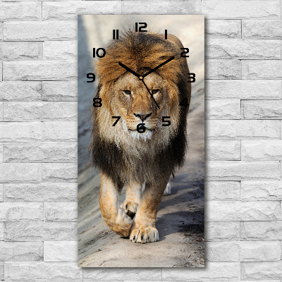 Modern vertical wall clock Lion