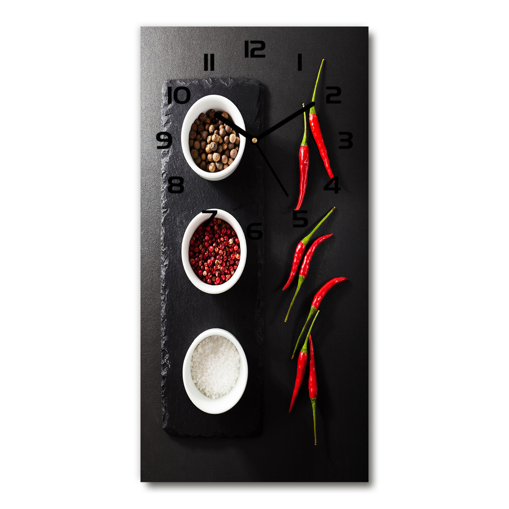 Vertical wall clock Spices and peppers