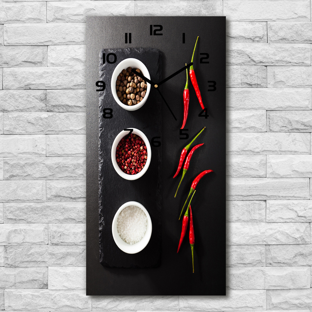 Vertical wall clock Spices and peppers