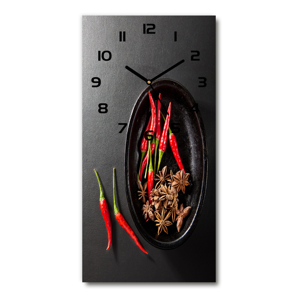 Vertical wall clock Chilli peppers