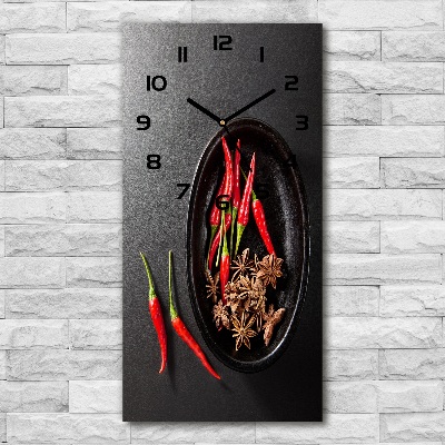 Vertical wall clock Chilli peppers