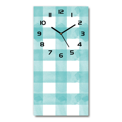 Vertical wall clock Blue grille