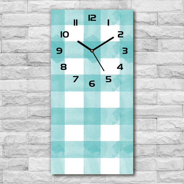 Vertical wall clock Blue grille