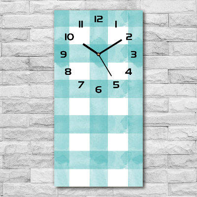 Vertical wall clock Blue grille