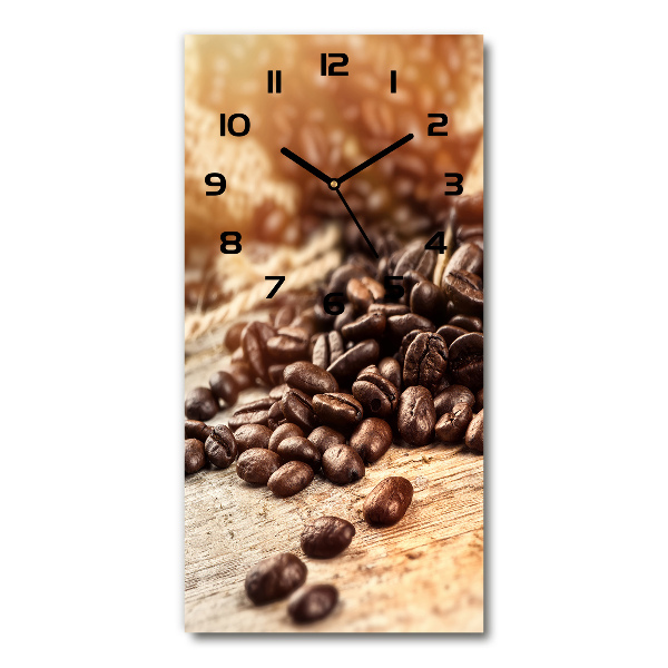 Vertical rectangular wall clock Coffee beans