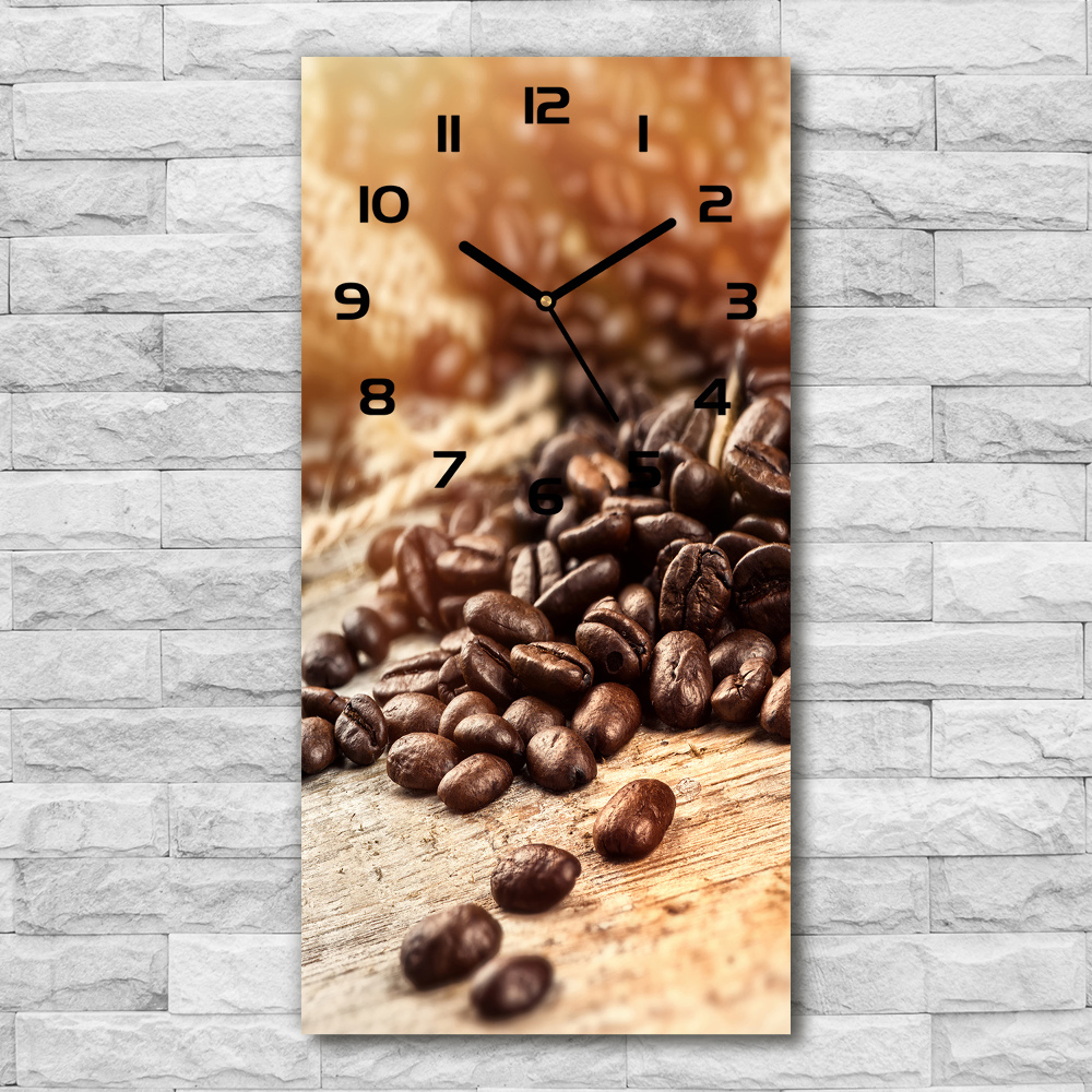 Vertical rectangular wall clock Coffee beans