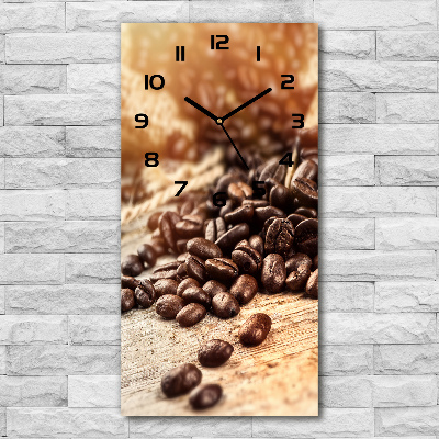 Vertical rectangular wall clock Coffee beans