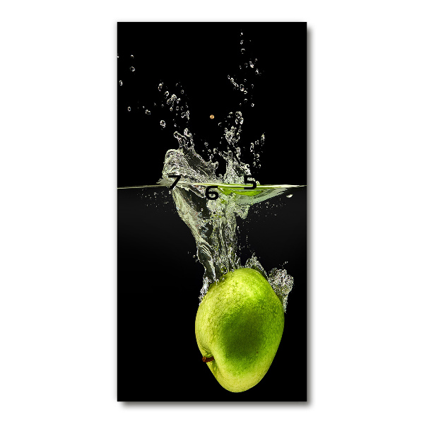 Vertical rectangular wall clock Green apples