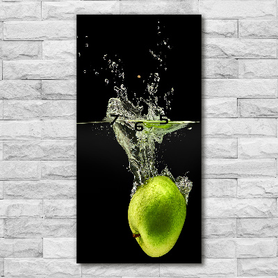 Vertical rectangular wall clock Green apples