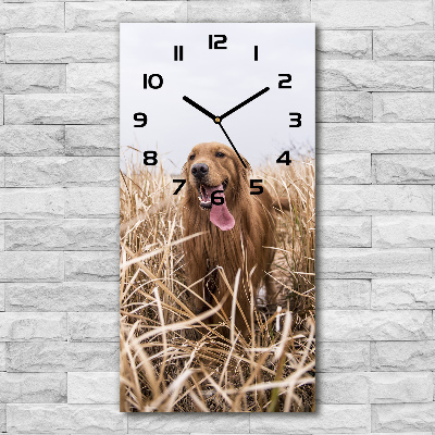 Vertical wall clock Golden retriever