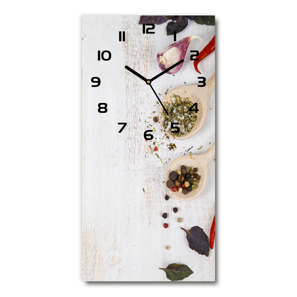 Vertical wall clock Vegetables and spices