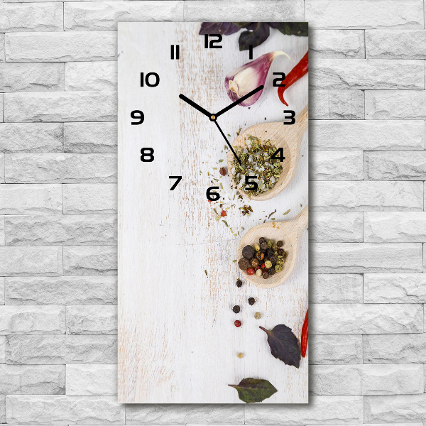 Vertical wall clock Vegetables and spices